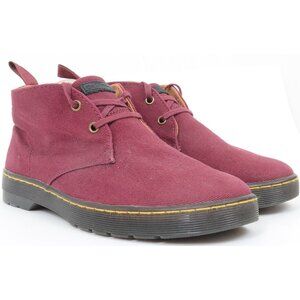 Dr. Martens Men's 9 WMNS 10 Mayport Overdyed Twill Canvas Lace Low Boots Oxblood